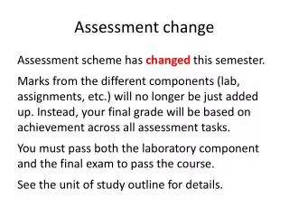 assessment change