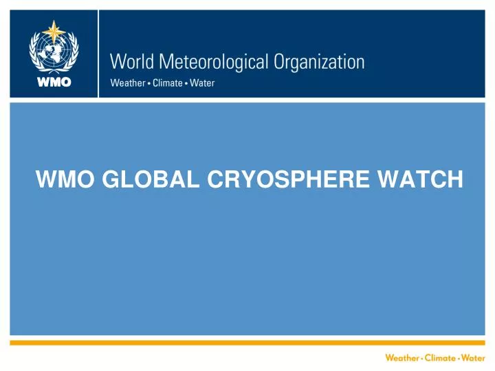 wmo global cryosphere watch