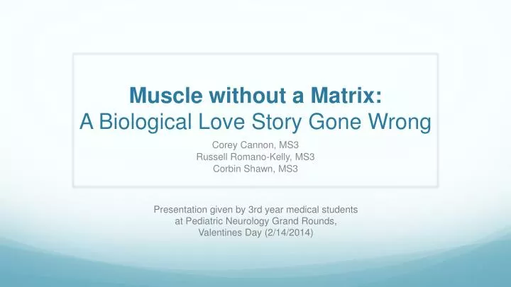 muscle without a matrix a biological love story gone wrong
