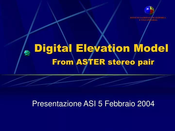 digital elevation model from aster stereo pair