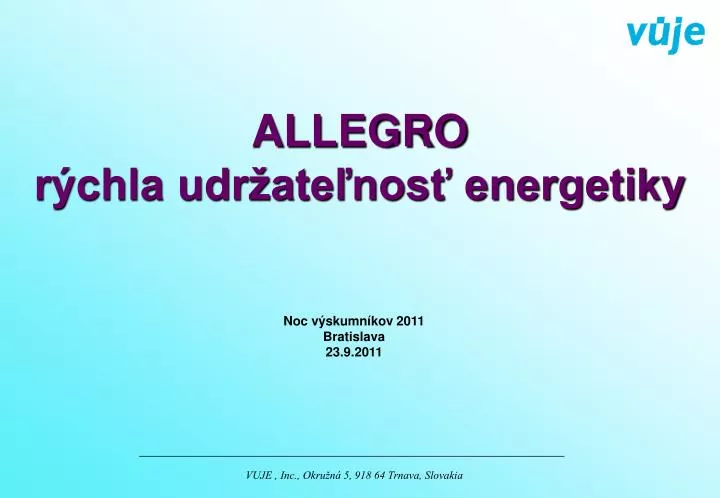 allegro r chla udr ate nos energetiky