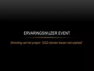 ervaringswijzer event