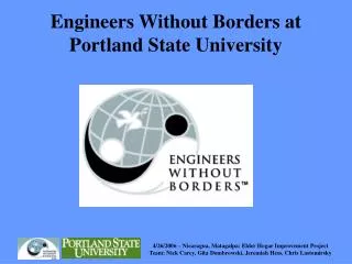 Engineers Without Borders at Portland State University