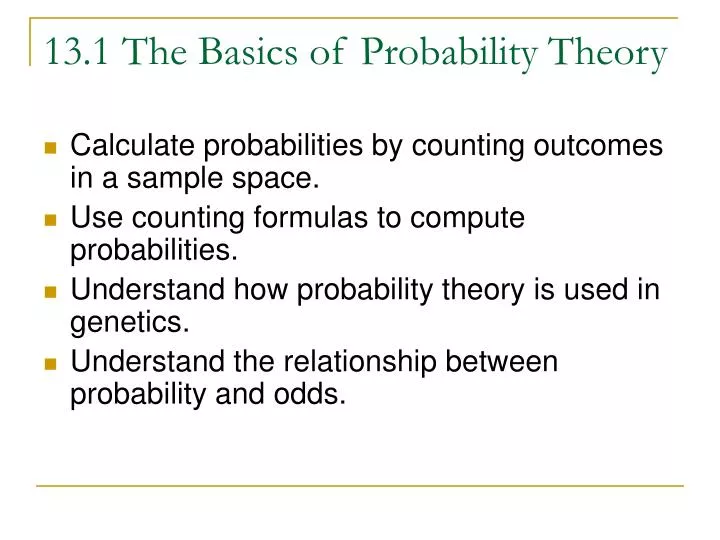13 1 the basics of probability theory