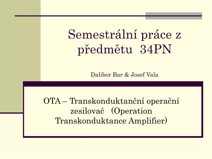 semestr ln pr ce z p edm tu 34pn dalibor bar josef vala