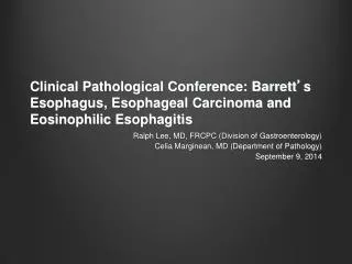 Ralph Lee, MD, FRCPC (Division of Gastroenterology)
