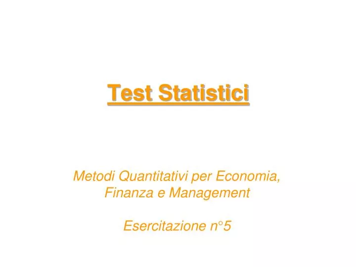 test statistici
