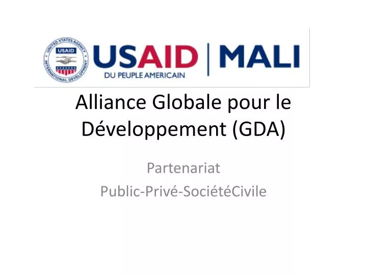 alliance globale pour le d veloppement gda
