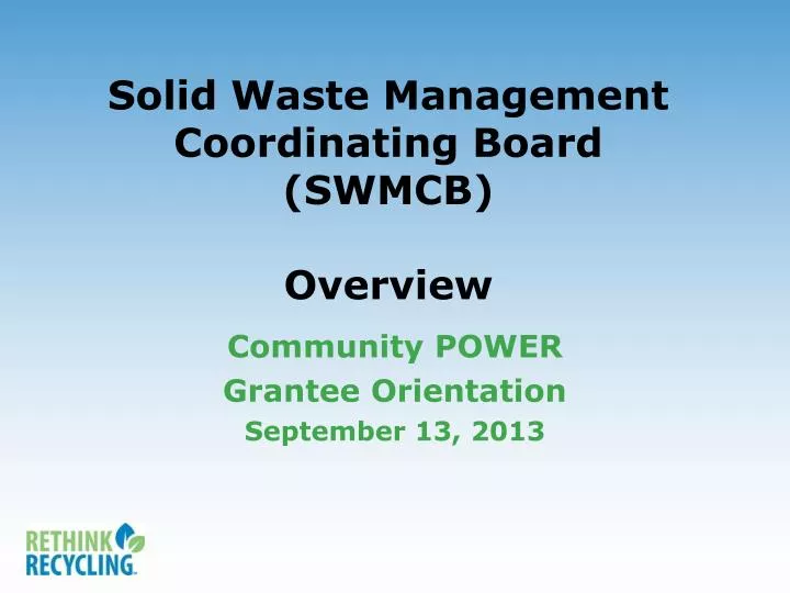 solid waste management coordinating board swmcb overview