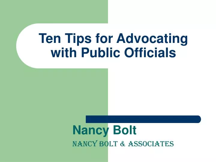 ten tips for advocating with public officials