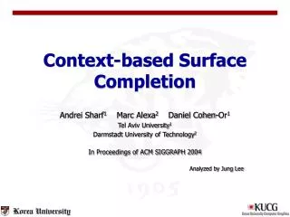 context based surface completion