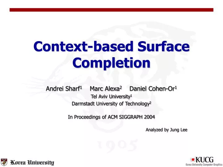 context based surface completion
