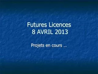 projets en cours