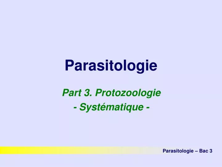 parasitologie