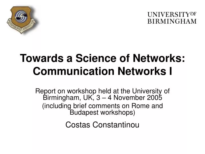 towards a science of networks communication networks i