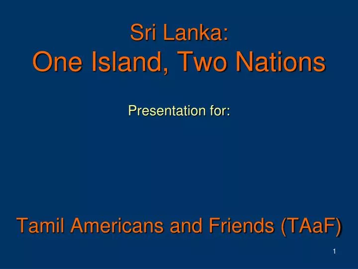 sri lanka one island two nations