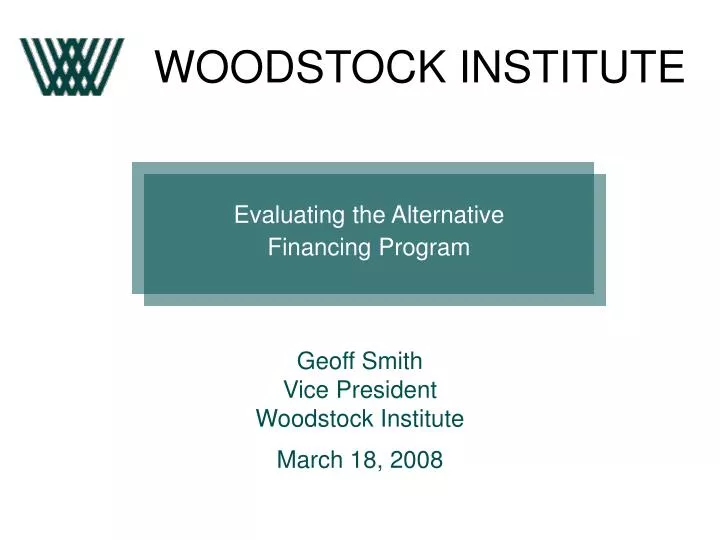 evaluating the alternative financing program