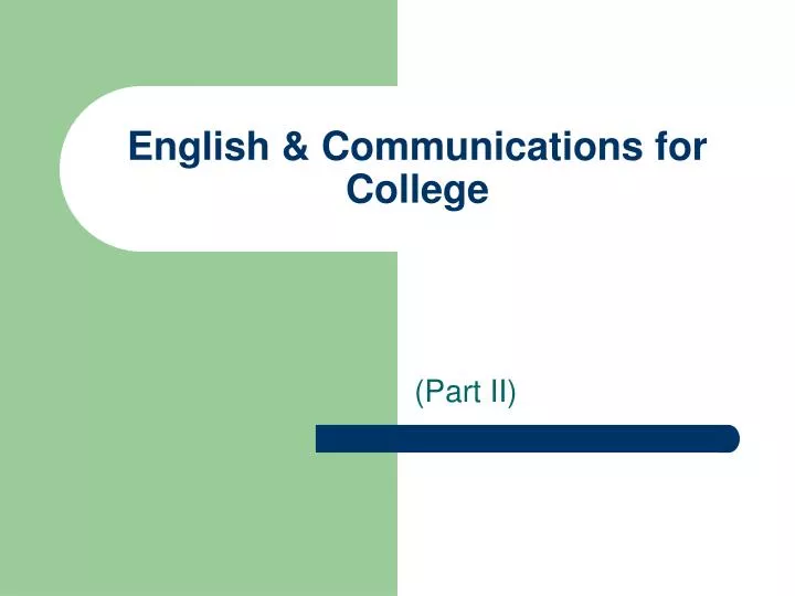 english communications for college