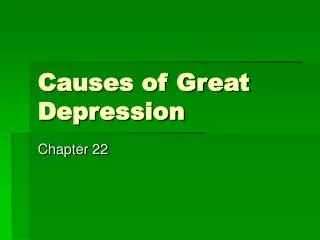 Causes of Great Depression