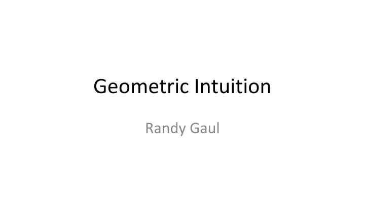 geometric intuition