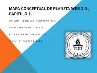 mapa conceptual de planeta web 2 0 capitulo 1