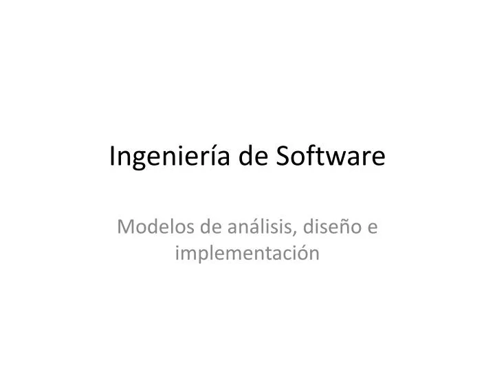 ingenier a de software