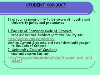 STUDENT CONDUCT