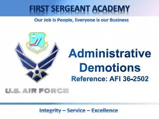 Administrative Demotions Reference: AFI 36-2502