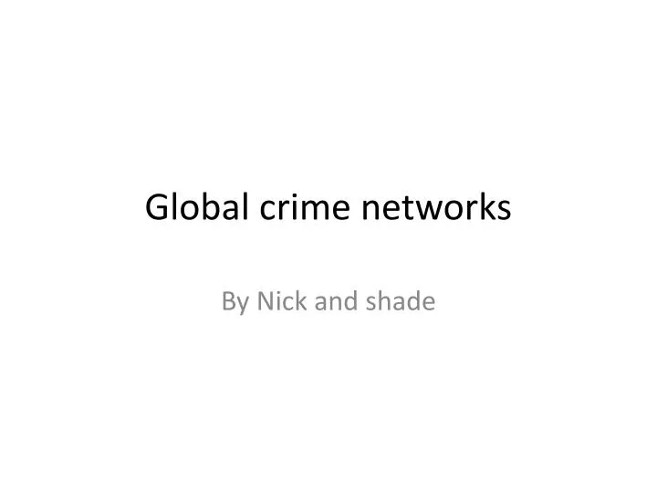 global crime networks