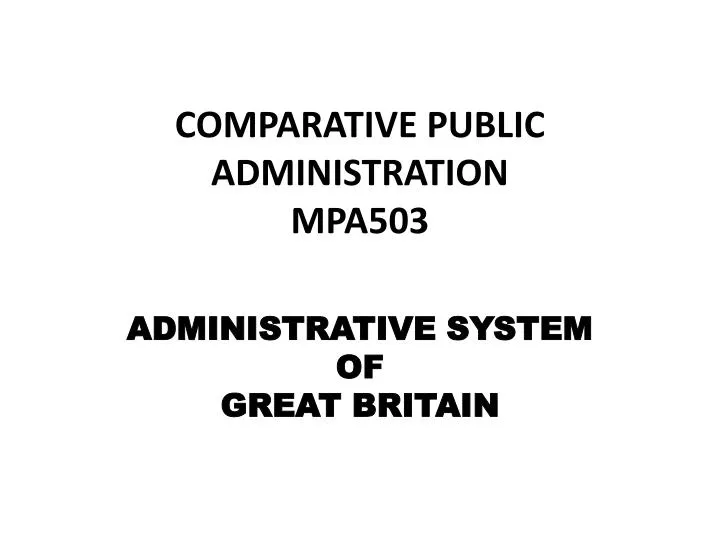 comparative public administration mpa503