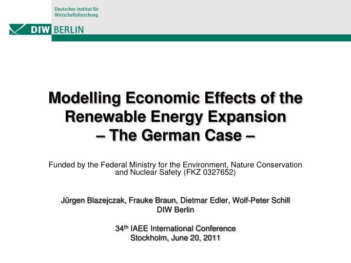 modelling economic effects of the renewable energy expansion the german case