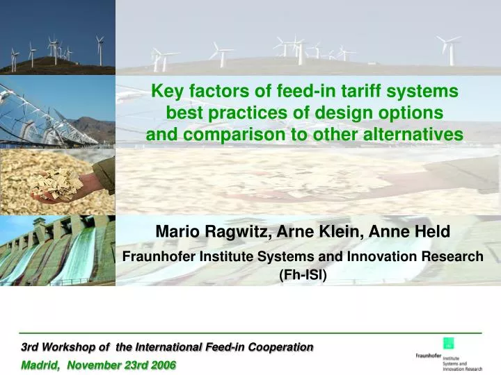 mario ragwitz arne klein anne held fraunhofer institute systems and innovation research fh isi