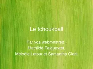 le tchoukball