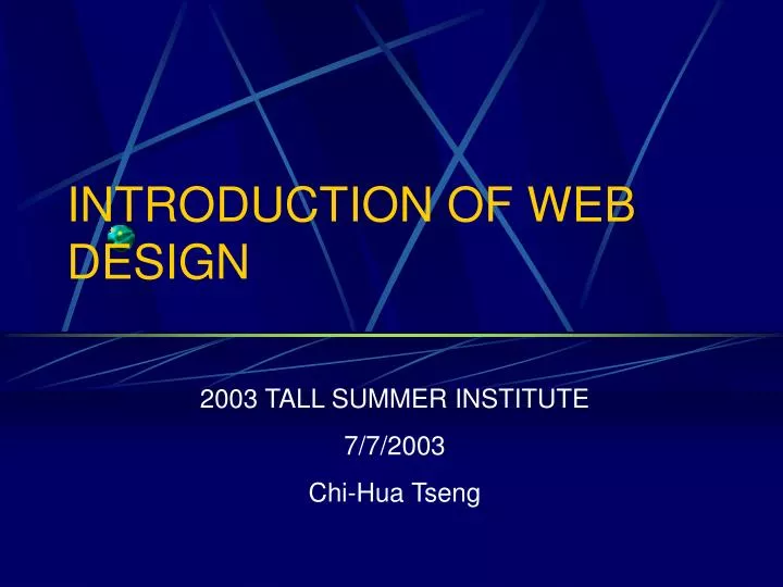 introduction of web design