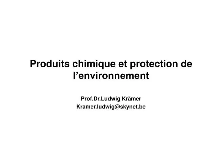 produits chimique et protection de l environnement