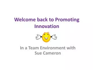Welcome back to Promoting Innovation