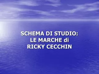 schema di studio le marche di ricky cecchin
