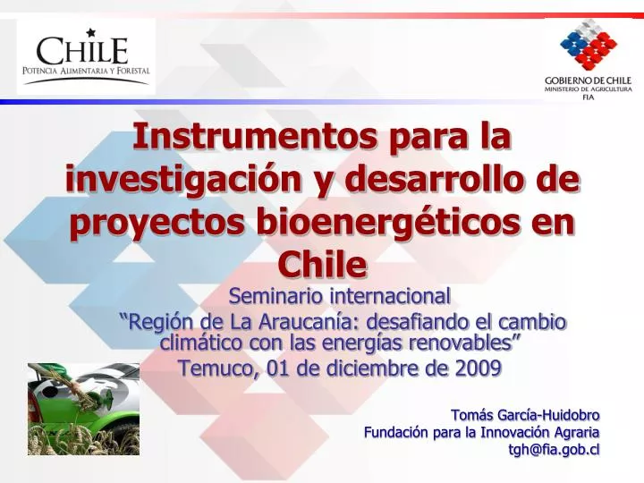instrumentos para la investigaci n y desarrollo de proyectos bioenerg ticos en chile
