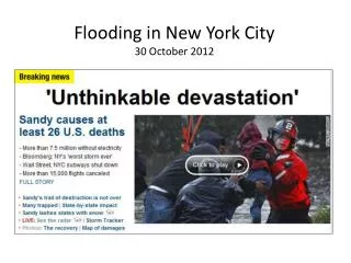 Flooding in New York City 30 October 2012