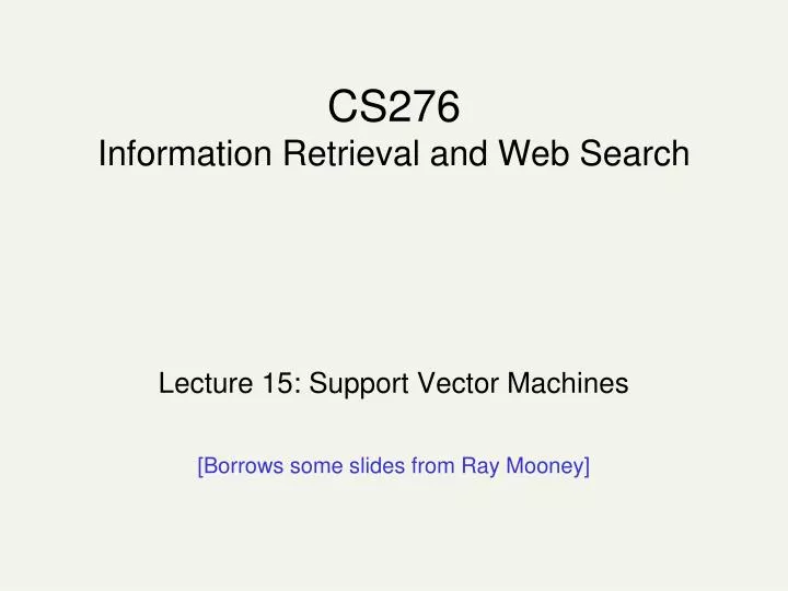 cs276 information retrieval and web search