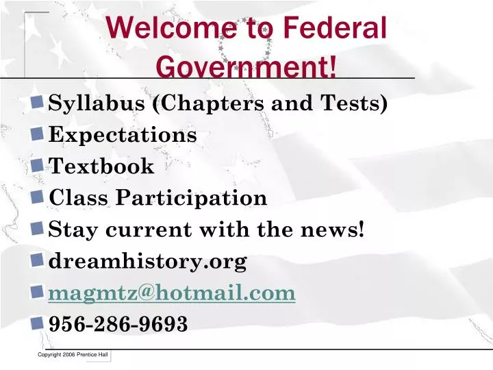 welcome to federal government