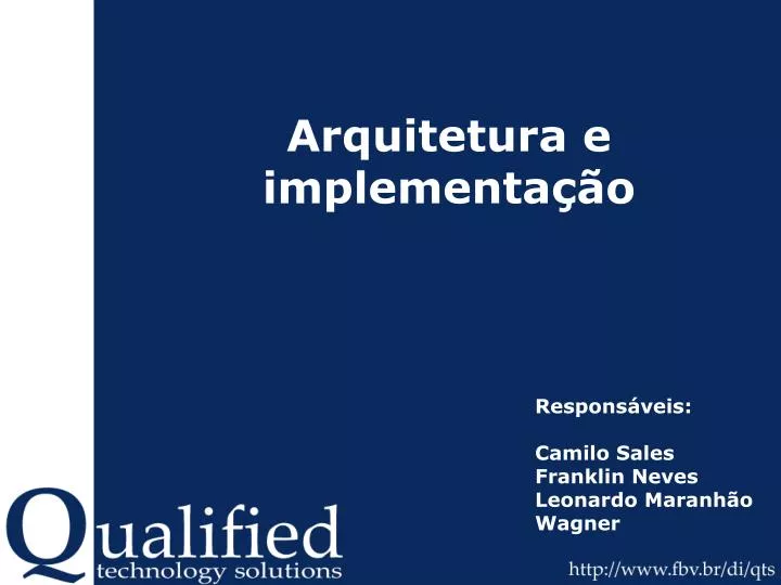 arquitetura e implementa o