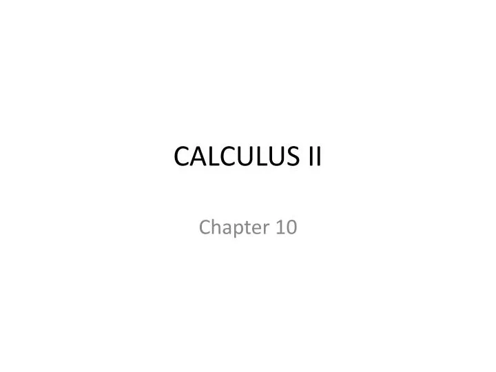 calculus ii