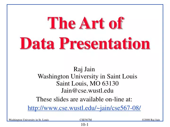 the art of data presentation