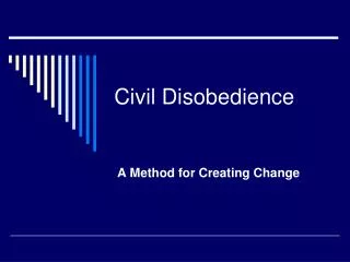 civil disobedience