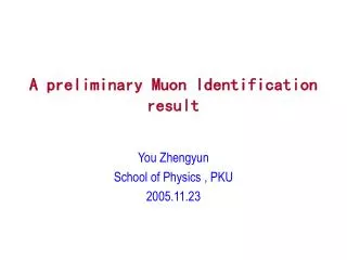 A preliminary Muon Identification result