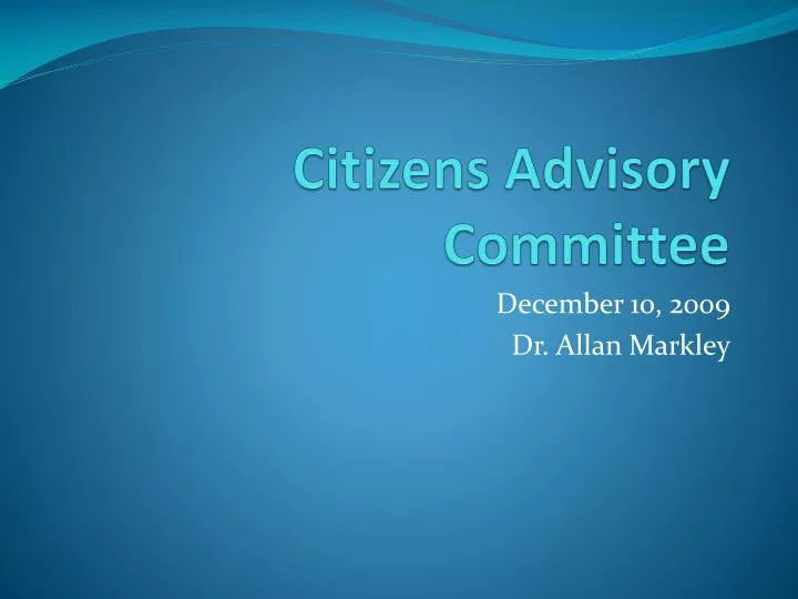 citizens advisory committee