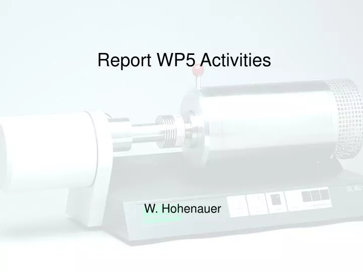 report wp5 activities