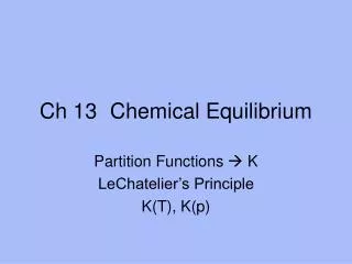 ch 13 chemical equilibrium