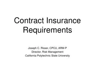 Contract Insurance Requirements
